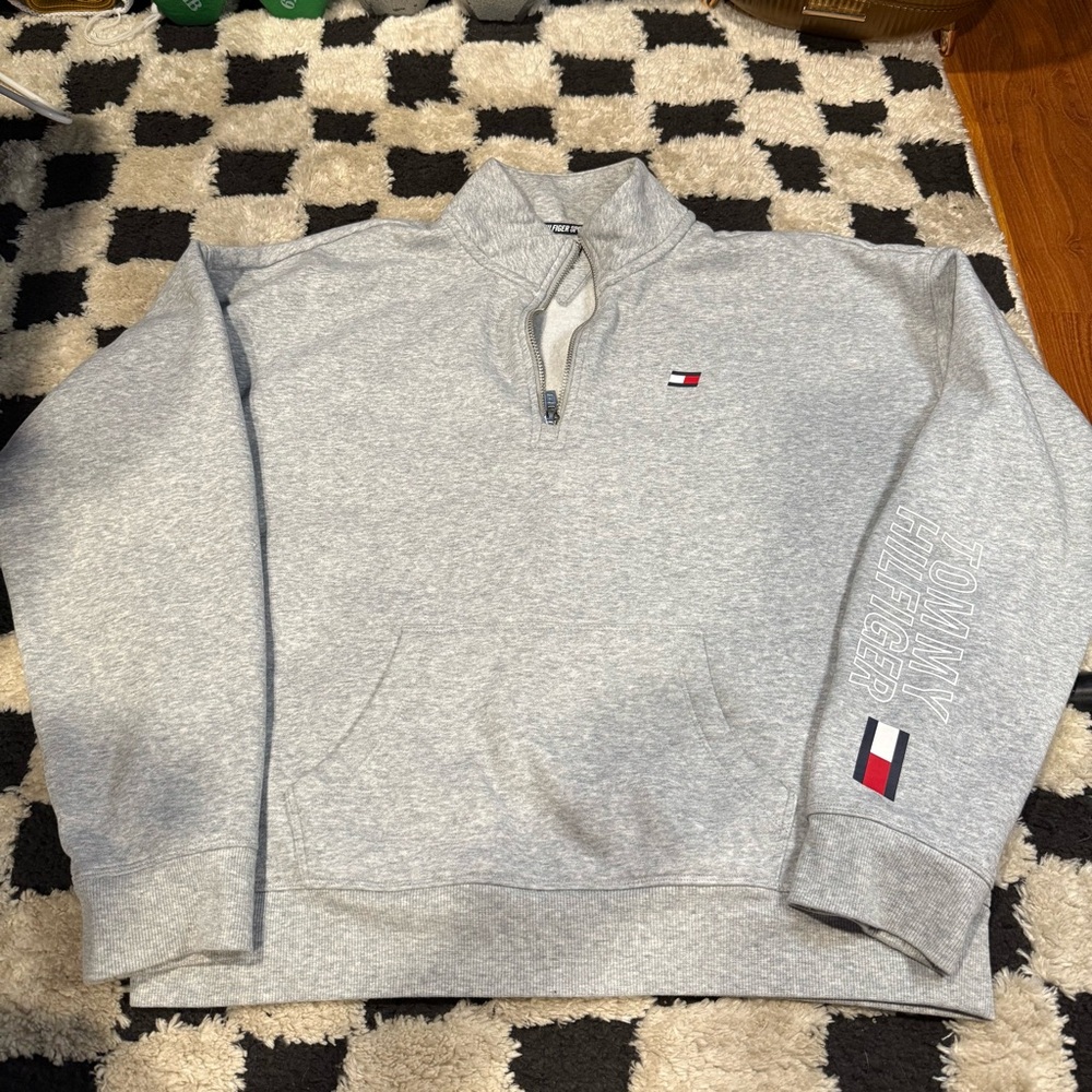 Tommy Hilfiger Gray Quarter-Zip Sweater